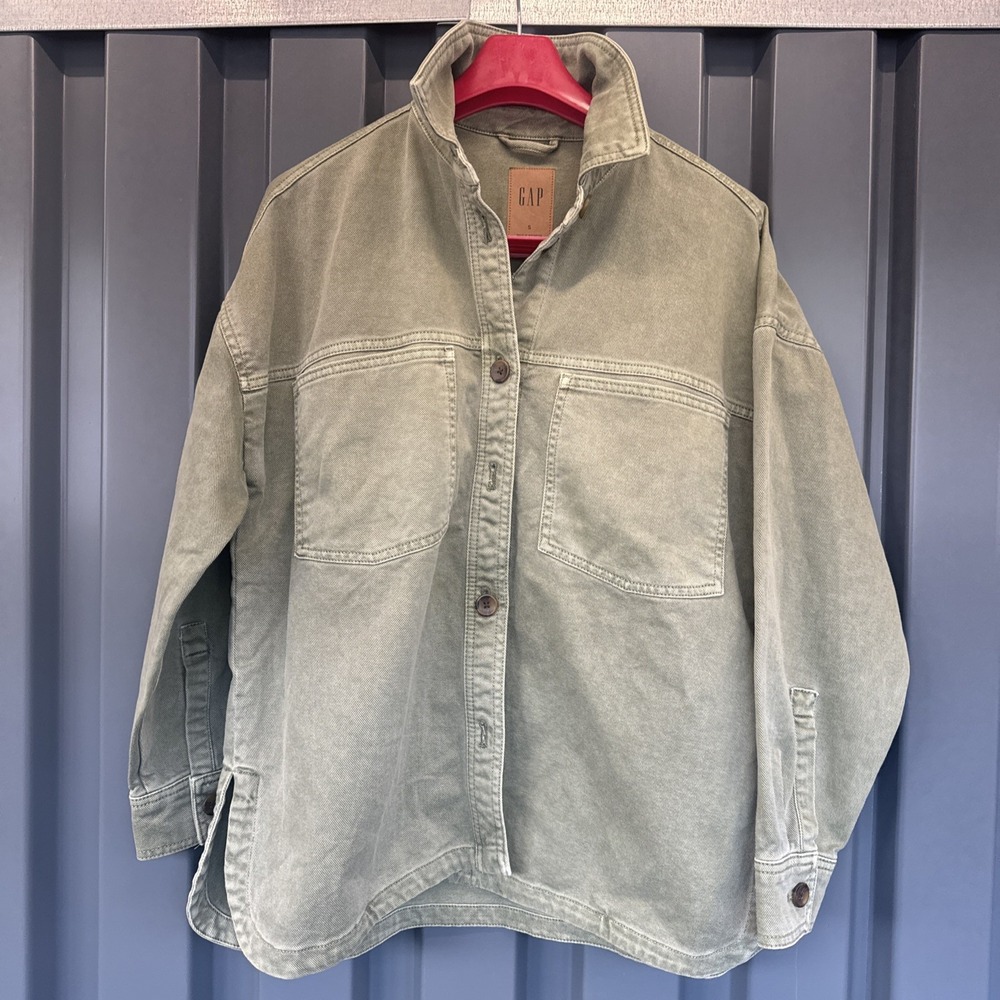GAP women's utility Jean jacket‎ cotton Women's Size Small Green